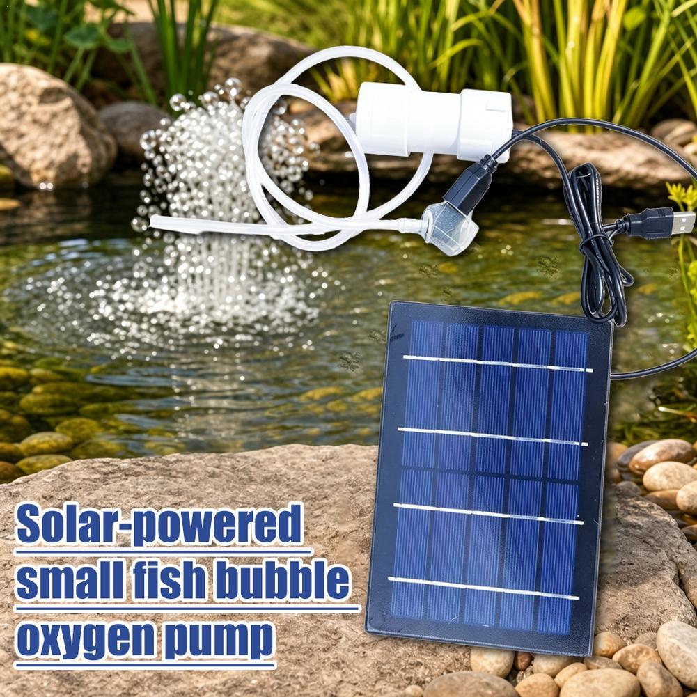Fish Pond Aerator - Solar Air Pump Aquarium Oxygen Aerator
